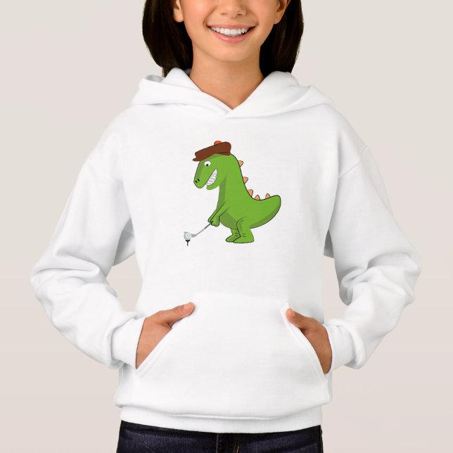 Funny T-Rex Dinosaur Playing Golf (Front)