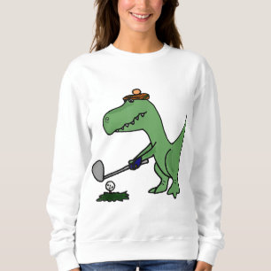 Funny T Rex Dinosaur Playing Golf Sweatshirt