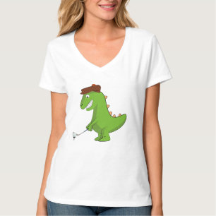 Funny T-Rex Dinosaur Playing Golf T-Shirt