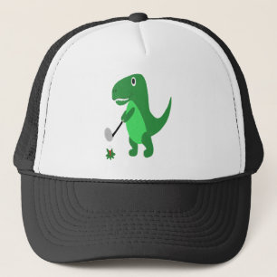 Funny T-rex Dinosaur Playing Golf Trucker Hat