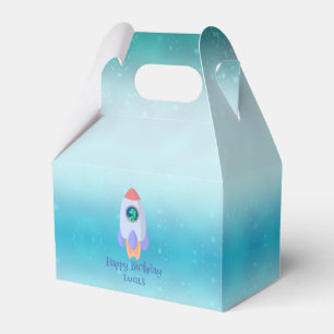 Funny T-rex dinosaur rocket School kid Birthday  Favour Box