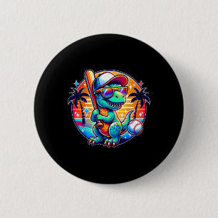 Funny T-rex Dinosaur Sell Player Kids Boys Toddler 6 Cm Round Badge