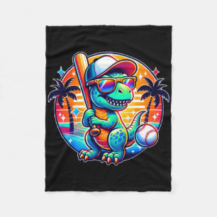 Funny T-rex Dinosaur Sell Player Kids Boys Toddler Fleece Blanket