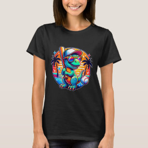 Funny T-rex Dinosaur Sell Player Kids Boys Toddler T-Shirt