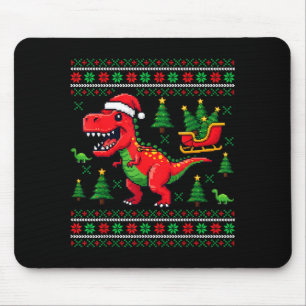 Funny T-rex Dinosaur Ugly Christmas Pajama Xmas Mouse Mat