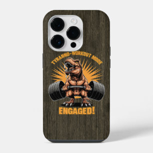 Funny T Rex Dinosaur Workout Fitness Gym Exercises iPhone 14 Pro Case