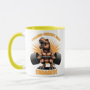 Funny T Rex Dinosaur Workout Fitness Gym Exercises Mug
