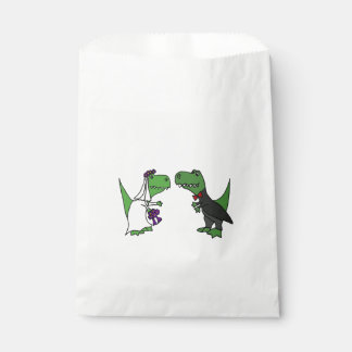 Funny T-Rex Dinosaurs Bride and Groom Favour Bags