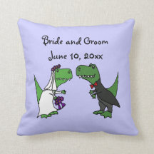Funny T-rex Dinosaurs Bride and Groom Wedding Art