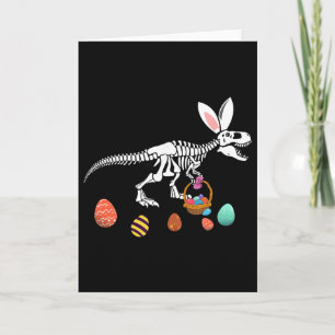 Funny T Rex Easter Skeleton Bunny Sket Egg Hunt Ea Card