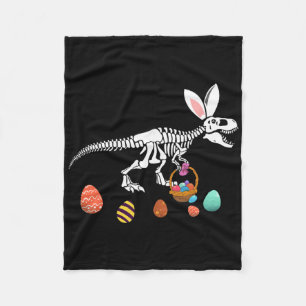Funny T Rex Easter Skeleton Bunny Sket Egg Hunt Ea Fleece Blanket