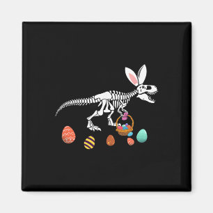 Funny T Rex Easter Skeleton Bunny Sket Egg Hunt Ea Magnet