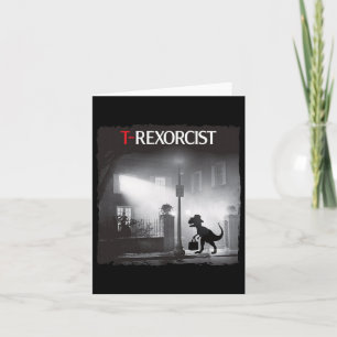 Funny T-rex Horror Parody Dinosaur Halloween Retro Card