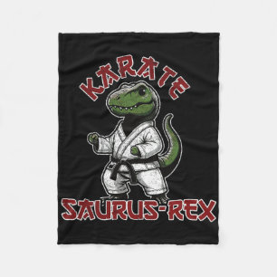 Funny T-rex Karate Dino Martial Arts Children Fleece Blanket