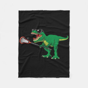 Funny T Rex Lacrosse Dinosaur Lax Boys Lacrosse Te Fleece Blanket