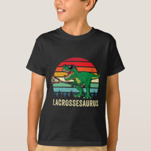 Funny T Rex Lacrosse Dinosaur Lax Boys Lacrosse Te T-Shirt