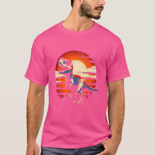 Funny T-Rex Retro Cool Dinosaur Fun Dino Sunset Vi T-Shirt