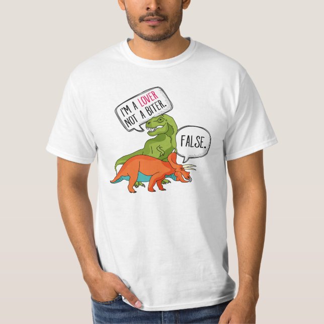 Funny T-Rex Shirt Dinosaur Triceratops I'm a Lover (Front)