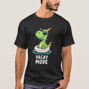 Funny T-Rex Vacation Mode Dinosaur Floatie Sunglas T-Shirt