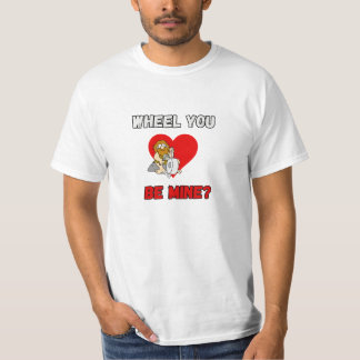 FUNNY! T-shirt Caveman - Wheel You be mine? Heart