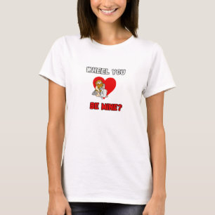 FUNNY! T-shirt Caveman - Wheel You be mine? Heart