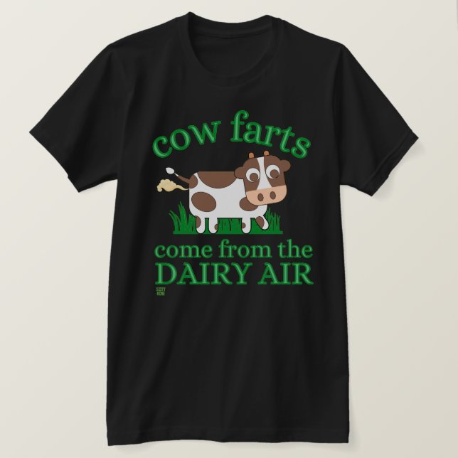 funny t-shirt  "COW FARTS..." (Design Front)
