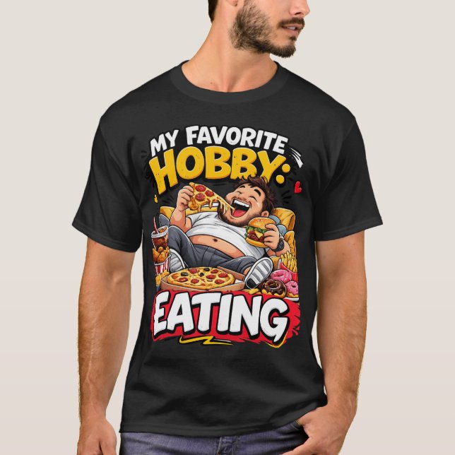funny t-shirt food lover good food good mood good  (Front)