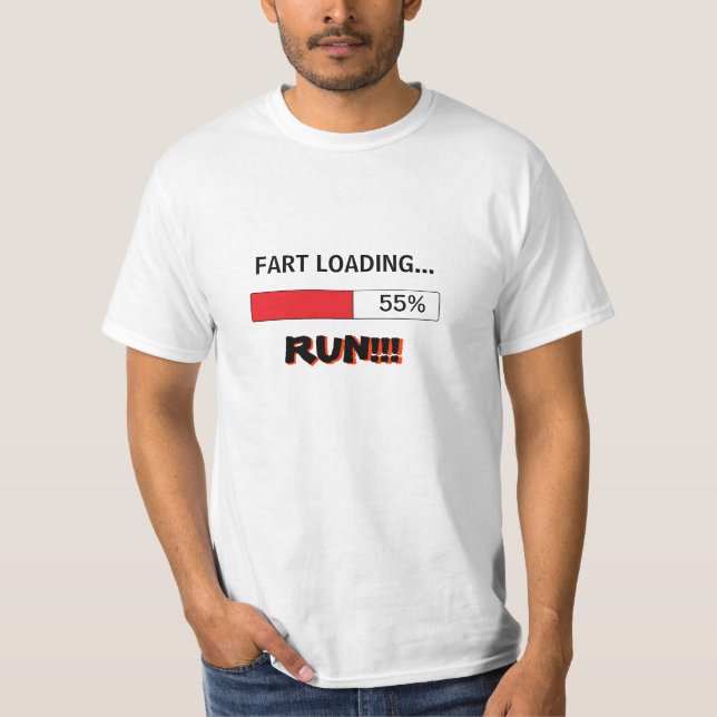 Funny t-shirt for men FART LOADING RUN (Front)