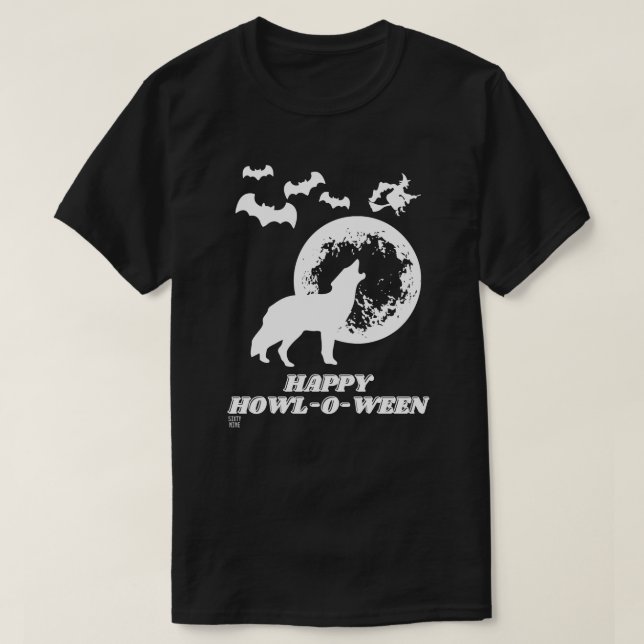 funny t-shirt  "HAPPY HOWL-O-WEEN 2" (Design Front)