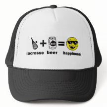 Funny T-Shirt Lacrosse + Beer = Happiness
