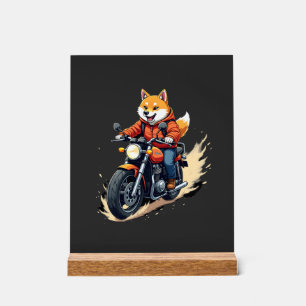 Funny T-Shirt, Shiba Inu, Motorcycle, Dog, Puppet, Acrylic Sign
