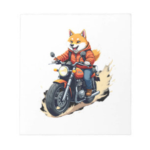 Funny T-Shirt, Shiba Inu, Motorcycle, Dog, Puppet, Notepad