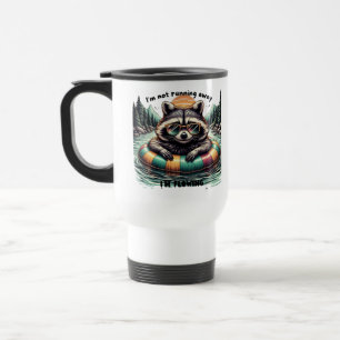 Funny T-shirt with a relaxed raccoon – “I'm not ru Travel Mug