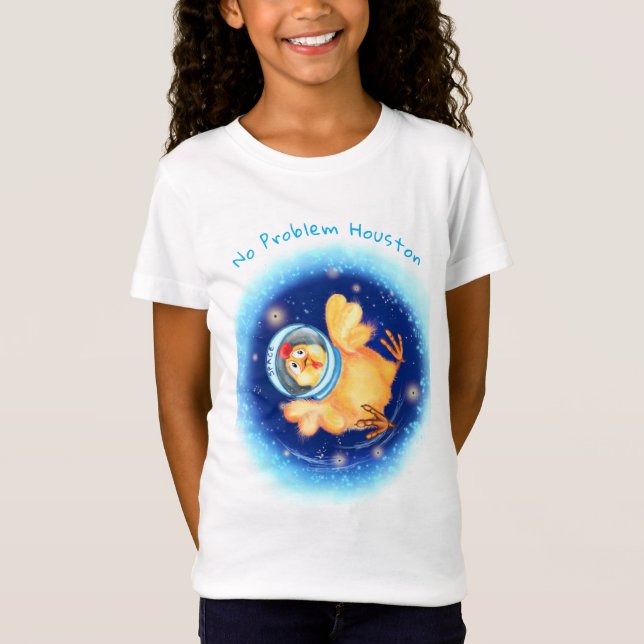 Funny T-Shirt with Chicken Astronaut - No Problem (Front)