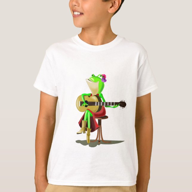 Funny T-Shirt with Frog Playing Guitar (Front)