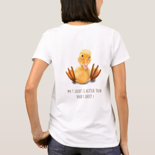 Funny T-Shirt with Playful Duck - Custom Text