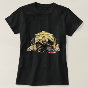 Funny T-Shirt with Pug Dog - Tired