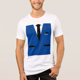 Funny T-Shirt with Tie and Suit - Custom Name Text Tri-Blend Shirt