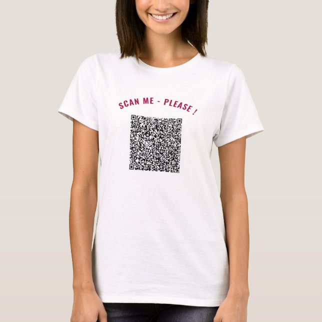 Funny T-Shirt with Your QR Code Scan Info (Front)