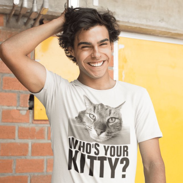  FUNNy tabby CAT T-SHIRT, who's your kitty Tri-Blend Shirt (Creator Uploaded)