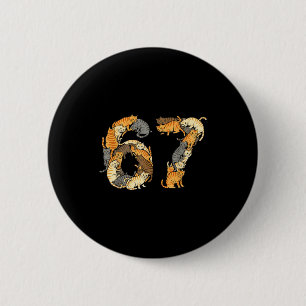 Funny Tabby Cats 6 7 Meme Six Seven Love Alley Cat 6 Cm Round Badge