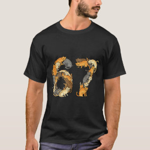 Funny Tabby Cats 6 7 Meme Six Seven Love Alley Cat T-Shirt