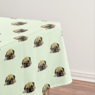 Funny Tablecloth with Pug Dog - Custom Colours