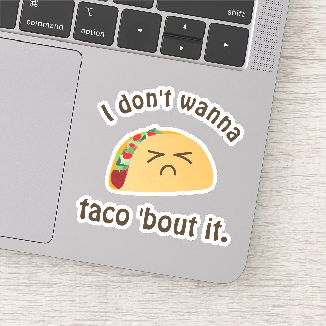 Funny Taco 'Bout It Kawaii Food Cartoon Sad Face (Detail)