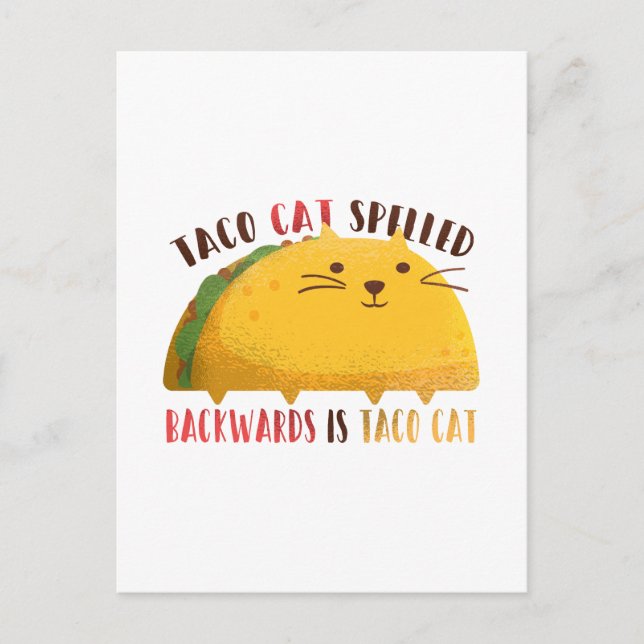 Funny Taco Cat Cartoon Teen Boy Girl Mexican Gifts Postcard (Front)