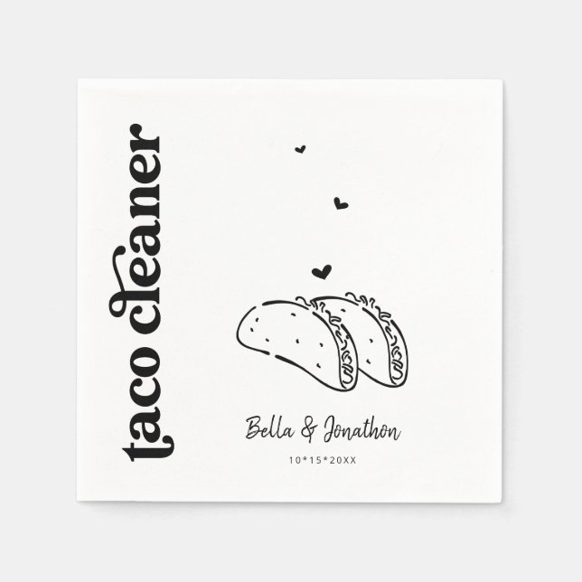 Funny Taco Cleaner Wedding Napkin (Front)