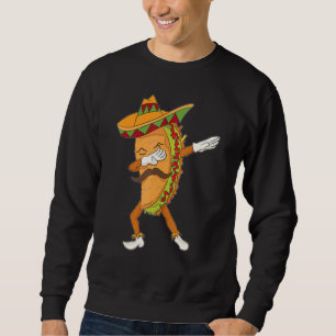 Funny Taco Dabbing Post Mexican Food Junkie 5 De M Sweatshirt