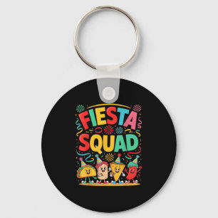 Funny taco fiesta squad cinco de mayo key ring