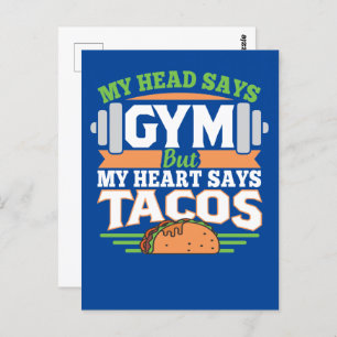 Funny Taco Gym Postcard