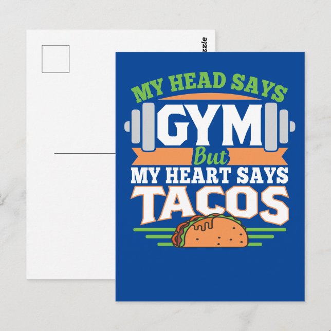 Funny Taco Gym Postcard (Front/Back)